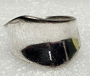 Vintage Thailand 925 Sterling Silver Modernist Wave Ring Sculptural Bold